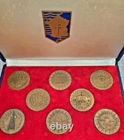 Very Rare Commemoration of the Koufra Oath Box Set 8 Medals 1941