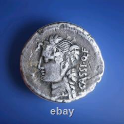 Very Rare Denarius Cassia 78 BC Rome Silver, TB+ Crawford 386/1 4.02g