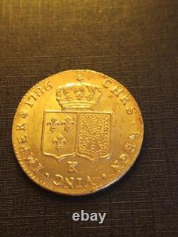 Very Rare LOUIS XVI GOLD DOUBLE LOUIS 1786 K (Bordeaux) / 15.3 g / Excellent Condition