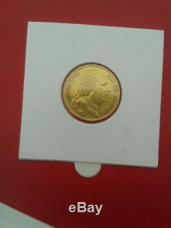 Very Rare, Lot Of 20 Francs Gold Louis XVIII 1818t, 1819t, 1820t. Full Lot