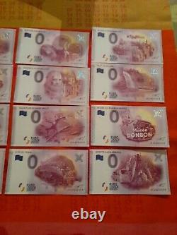 Very Rare Lot Of Billets Tourists Souvenirs 0 Euro 16 X No.00003 Of 2015