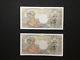 Very Rare Lot Of Two Reserve Notes Of 1000 Francs From The Bank Of Algeria