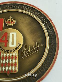 Very Rare Medal Hsh Prince Albert Of Monaco 40 Birthday Signed Refc237