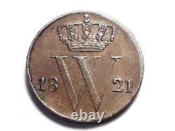 Very Rare Netherlands 1/2 Cent 1821 Utrecht