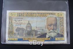 Very Rare & Old Ticket 5 Francs V. Hugo // 05/11/1965 N. 161 // Tb