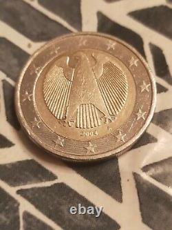 Very Rare Piece Fauté 2 Euro Federal Eagle 2004