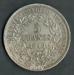 Very Rare Quality 5 Francs Argent Ceres 1849 In Paris