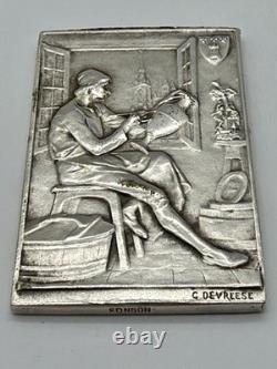 Very Rare Referee Plaque 1946 Red Devils Football Belgium Silver Medal