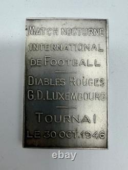 Very Rare Referee Plaque 1946 Red Devils Football Belgium Silver Medal