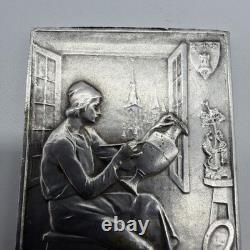 Very Rare Referee Plaque 1946 Red Devils Football Belgium Silver Medal