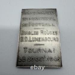 Very Rare Referee Plaque 1946 Red Devils Football Belgium Silver Medal