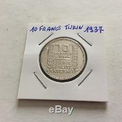 Very Rare! Silver Coin Of 10 F Turin 1937. Sup