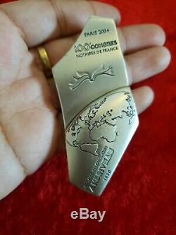 Very Rare Silver Medal In Table 999 100 Notaries Of France Congress