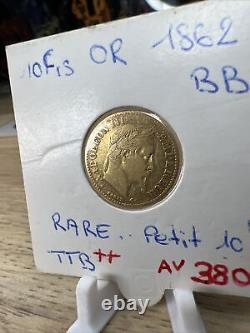 Very Rare Small 10 Francs Napoleon III Gold 1862 BB Strasbourg