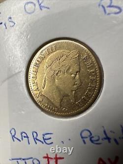 Very Rare Small 10 Francs Napoleon III Gold 1862 BB Strasbourg