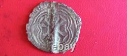 Very Rare Small White with Crown Charles VIII with Offset Cross - 1488. Silver