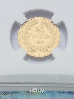 Very Rare Superb 20 Francs Gold 1839 A Louis Philippe Laureate Head