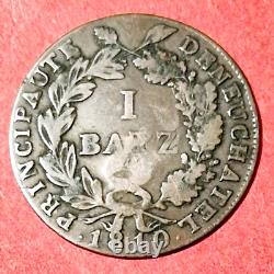 Very Rare Switzerland 1 Batzen 1810 Neuchâtel Coin of Quality KM# 65 Shipment LR2