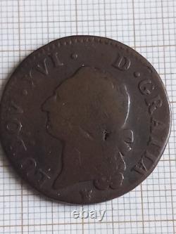 Very Rare Variety, sun on the shield, 1791. I. Limoges (with 2 dots under the D)
