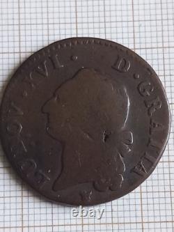 Very Rare Variety, sun on the shield, 1791. I. Limoges (with 2 dots under the D)