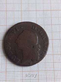 Very Rare Variety, sun on the shield, 1791. I. Limoges (with 2 dots under the D)