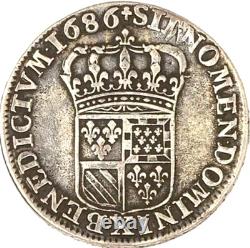 Very Rare and Superb Louis XIV Half Écu of Flanders 1686 X (Amiens)