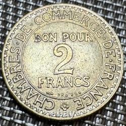 Very Very Beautiful 2 Francs Piece 1927 Commerce (1317) The Rarest