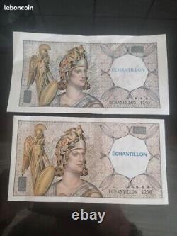 Very Very Rare Block of 1000 100 Francs Sample Athena Banknotes No. 1250 - New