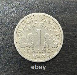 Very rare 1 franc aluminum coin from 1943 in good condition