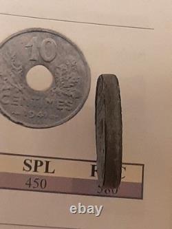 Very rare 1941 10-centime piedfort pattern coin