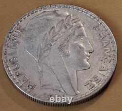 Very rare 20 Francs silver Turin 1938 double impression visible on the obverse