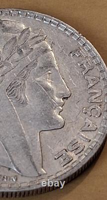 Very rare 20 Francs silver Turin 1938 double impression visible on the obverse