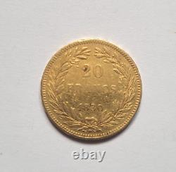 Very rare 20 franc gold coin 1830 A Louis Philippe relief edge quality