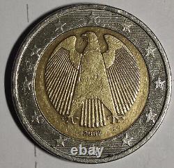 Very rare 2002 German 2 euro coin struck with an A