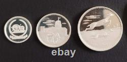 Very rare 3 coins U.A.E. Pure silver Um Al Quwain 1970 BE/proof, limited to 2050 copies