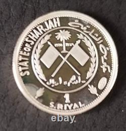 Very rare 3 coins U.A.E. Pure silver Um Al Quwain 1970 BE/proof, limited to 2050 copies