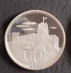 Very rare 3 coins U.A.E. Pure silver Um Al Quwain 1970 BE/proof, limited to 2050 copies