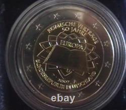 Very rare! Complete set of 17 x 2-euro coins from 2007 Rome Treaty – and 5 DE mint marks