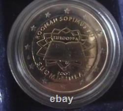 Very rare! Complete set of 17 x 2-euro coins from 2007 Rome Treaty – and 5 DE mint marks