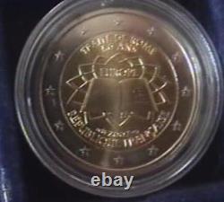 Very rare! Complete set of 17 x 2-euro coins from 2007 Rome Treaty – and 5 DE mint marks
