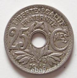 Very rare Faulty SURPLUS UNDER THE COCKADE 25 cents Lindauer 1918