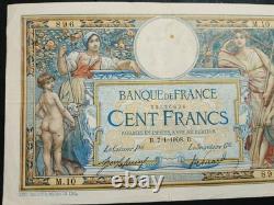 Very rare Series M. 10. 100 frs Olivier Merson B. 7.1. 1908. B. Rare. No. 000236896