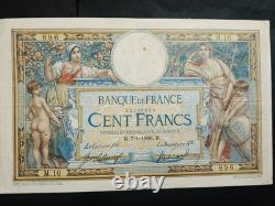 Very rare Series M. 10. 100 frs Olivier Merson B. 7.1. 1908. B. Rare. No. 000236896