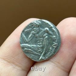 Very rare ancient Greek coin coated in silver with image