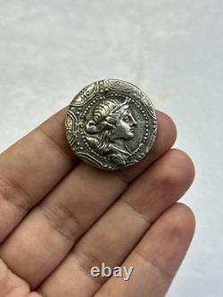 Very rare ancient Greek coin rare image queen silver coated