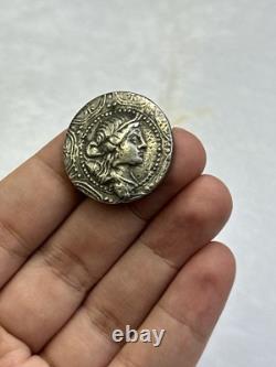 Very rare ancient Greek coin rare image queen silver coated