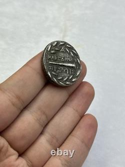 Very rare ancient Greek coin rare image queen silver coated