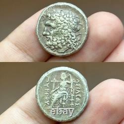 Very rare ancient Greek silver coin with image of a king