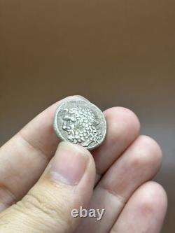 Very rare ancient Greek silver coin with image of a king
