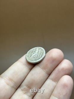 Very rare ancient Greek silver coin with image of a king
